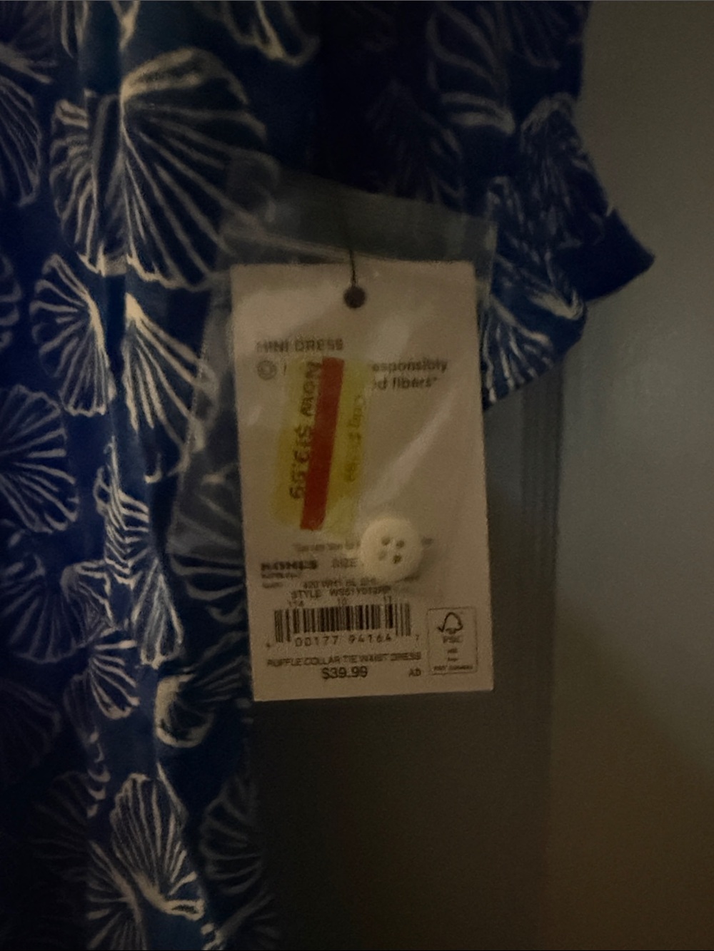Sonoma Blue and White Shell-Print Midi Dress - Picture 2 of 8